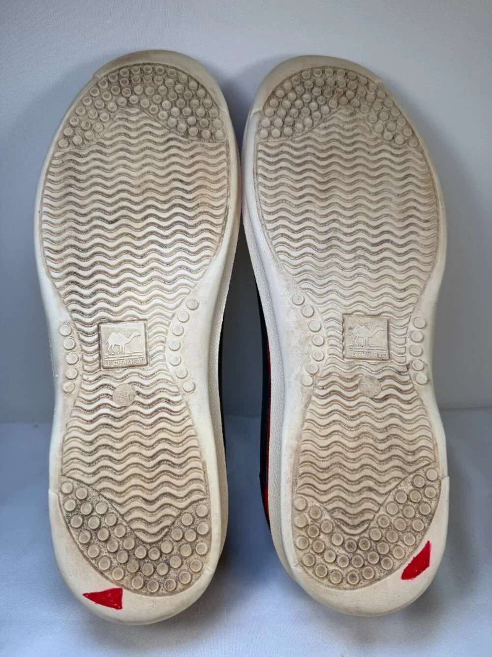 Vintage LE CHAMEAU Beige Rubber Boat Deck Shoes Womens 39 US 8-8.5
